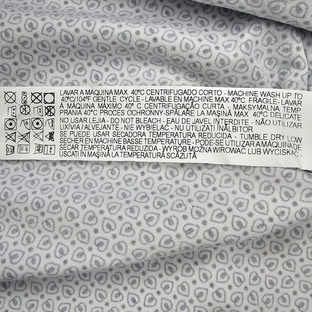 Zara Man Long Sleeve Slim Fit Button Down Shirt Blue White Men's Size Medium - Picture 9 of 15